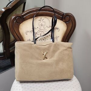 Beautiful Rare Vintage Paloma Picasso XL Fleece Tote Bag